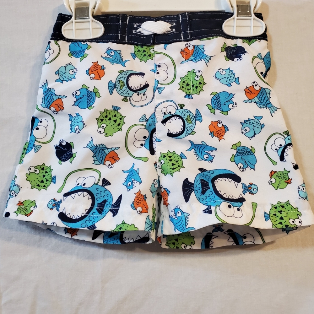 Blue fish swim trunks 12.5-18lbs